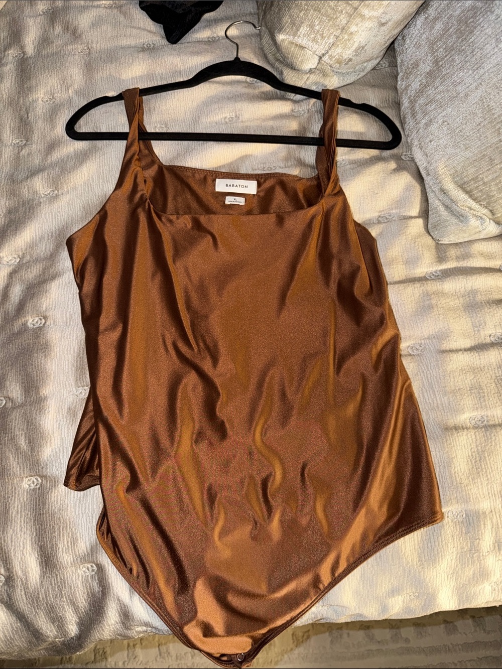 Babaton Satin Bronze Tank Bodysuit